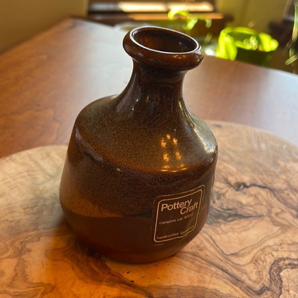 Mid Century Pottery Craft Stoneware Bud Vase
